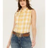 Wrangler Women's Gingham Sleeveless Snap Western Shirt