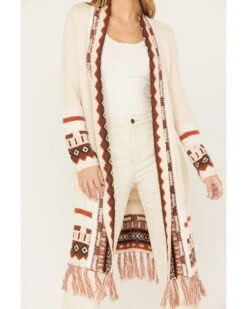 Shyanne Women's Southwestern Border Knit Maxi Cardigan -Velora Studio Shop 2000382848 251 P3