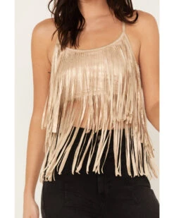 Shyanne Women's Cropped Fringe Tank Top -Velora Studio Shop 2000382849 251 P3