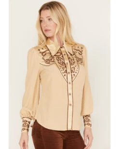 Shyanne Women's Long Sleeve Embroidered Western Snap Shirt -Velora Studio Shop 2000382862 251 P2