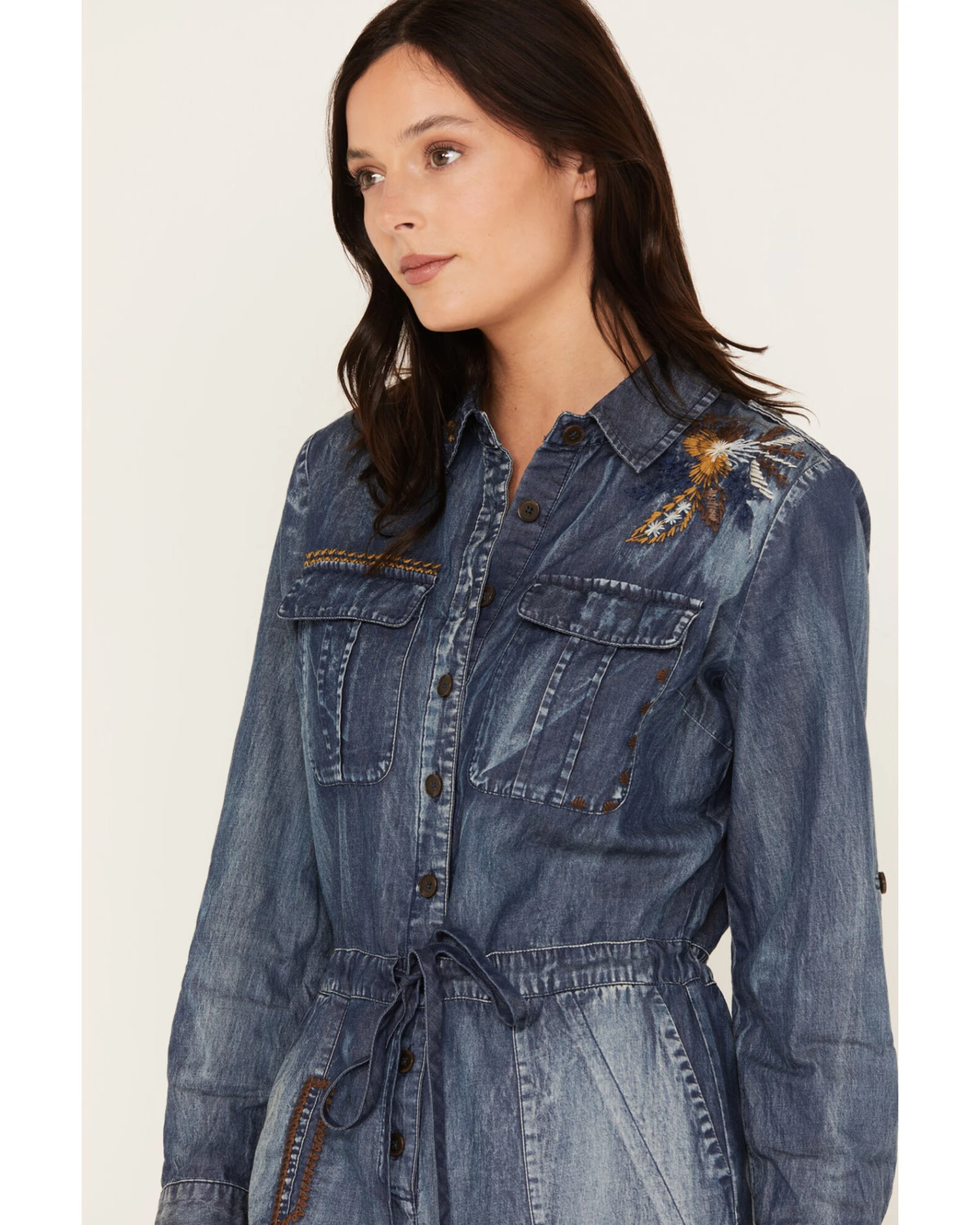 Cleo + Wolf Women's Denim Romper 2 Cleo + Wolf Women's Denim Romper - Image 2