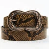 Shyanne Women's Double Loop Snake Print Belt