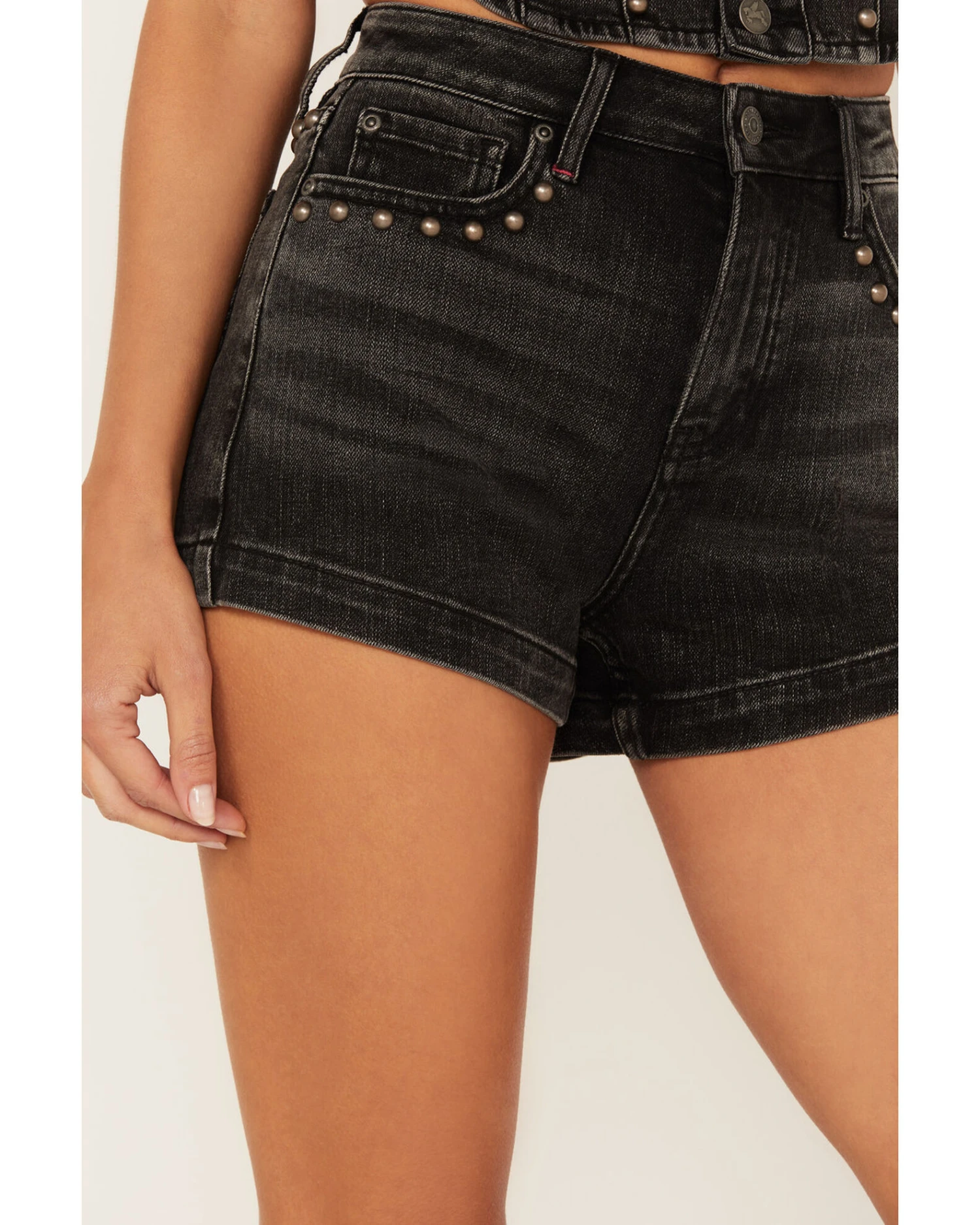 Idyllwind Women's Delrose Drive High Rise Studded Stretch Denim Shorts 2 Idyllwind Women's Delrose Drive High Rise Studded Stretch Denim Shorts - Image 2