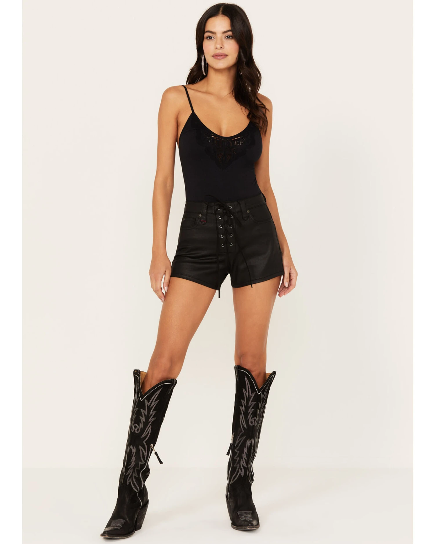 Idyllwind Women's Horseshoe Lane High Risin Coated Lace-Up Shorts 2 Idyllwind Women's Horseshoe Lane High Risin Coated Lace-Up Shorts - Image 2