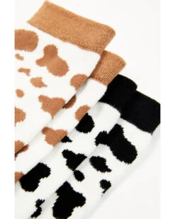Shyanne Women's Cow Print Crew Socks - 2-Pack -Velora Studio Shop 2000383629 900 P3