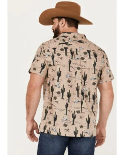 Cinch Men's Camp Tumbleweed Cactus Skull Short Sleeve Button-Down Western Shirt -Velora Studio Shop 2000383902 250 P4