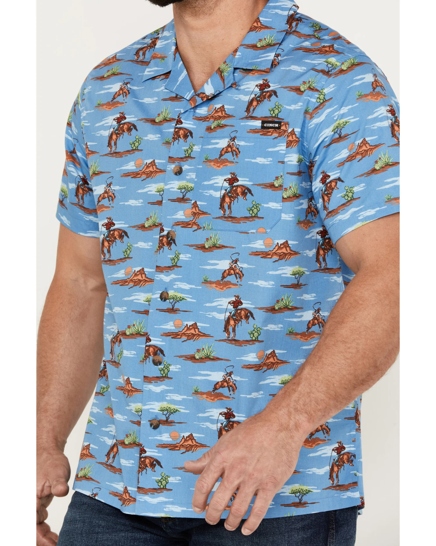 Cinch Men's Camp Tumbleweed Cowboy Short Sleeve Button-Down Western Shirt 3 Cinch Men's Camp Tumbleweed Cowboy Short Sleeve Button-Down Western Shirt - Image 3