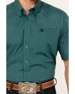 Cinch Men's Medallion Print Short Sleeve Button Down Western Shirt -Velora Studio Shop 2000383973 442 P3