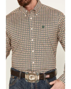 Cinch Men's Floral Medallion Print Long Sleeve Button Down Western Shirt -Velora Studio Shop 2000383981 900 P3