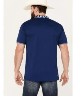 Ariat Men's Logo Short Sleeve Fitted Polo -Velora Studio Shop 2000384493 401 P4