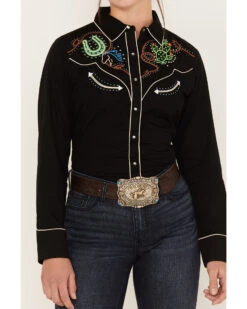 Ariat Women's Wynette Long Sleeve Western Snap Shirt -Velora Studio Shop 2000384681 001 P3