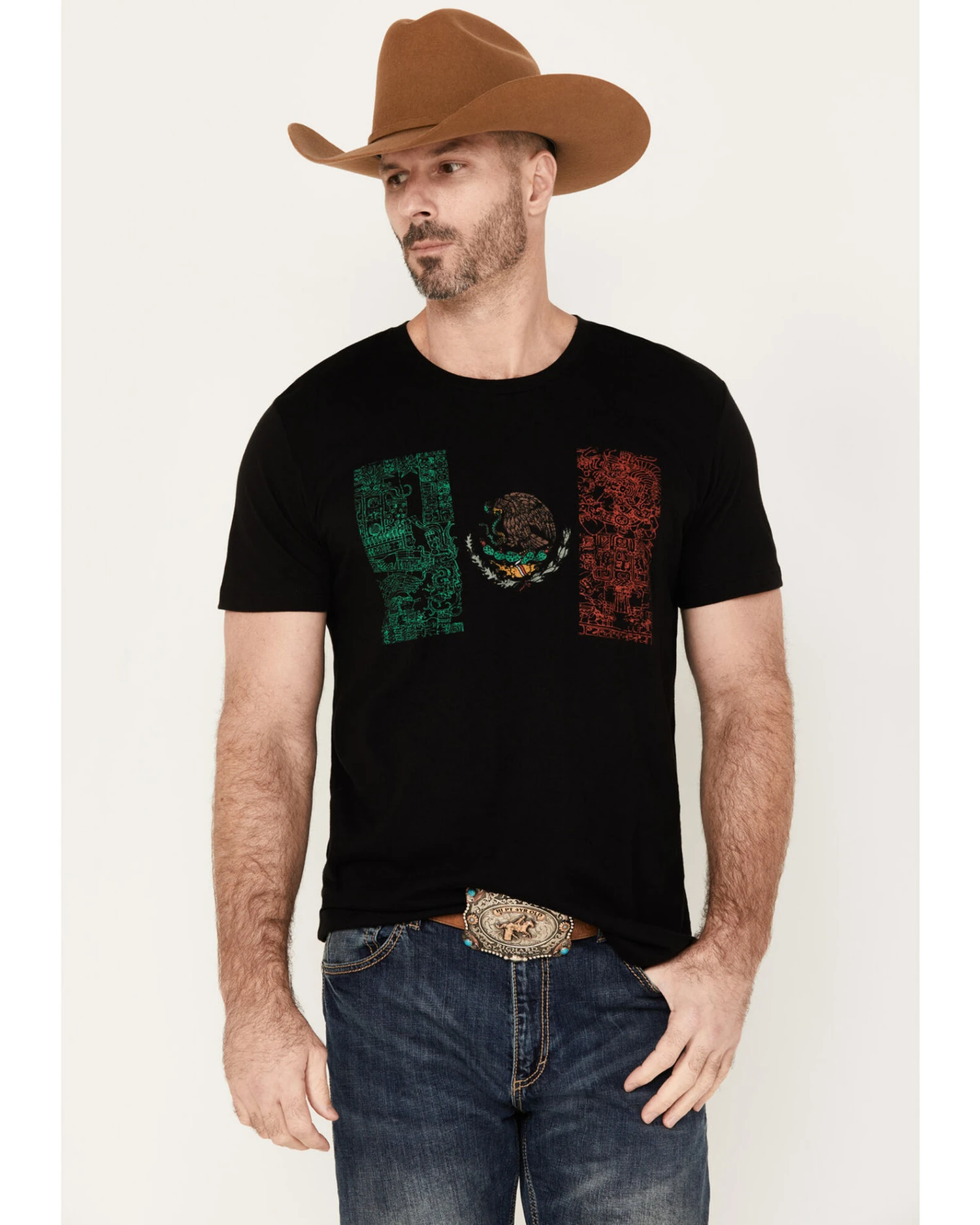 Cody James Men's Tiled Mexico Flag Short Sleeve Graphic T-Shirt 1 Cody James Men's Tiled Mexico Flag Short Sleeve Graphic T-Shirt