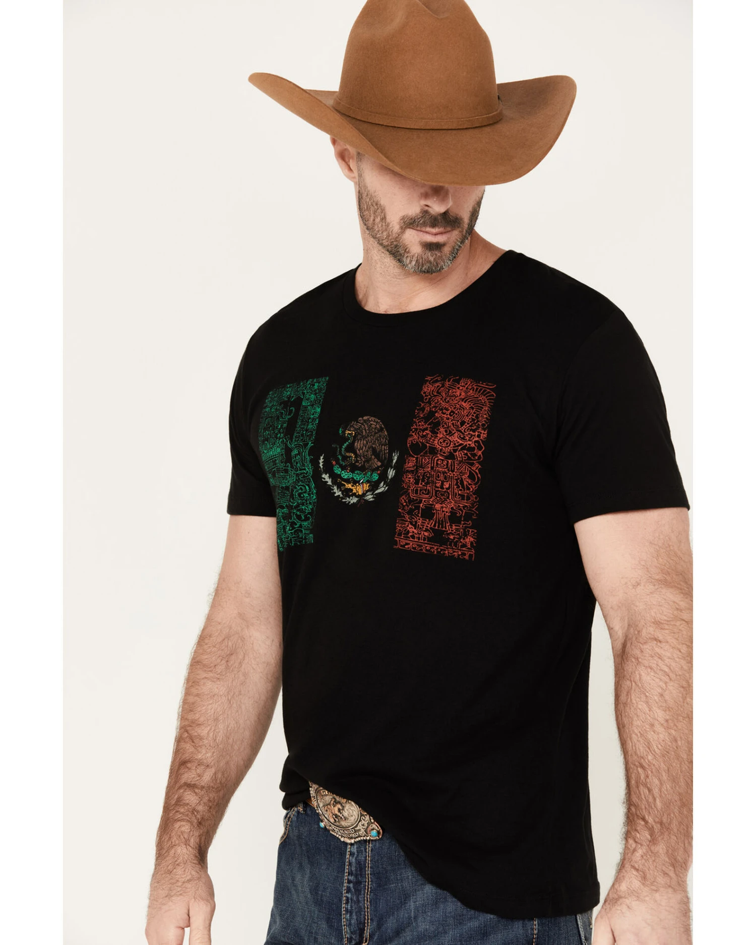 Cody James Men's Tiled Mexico Flag Short Sleeve Graphic T-Shirt 2 Cody James Men's Tiled Mexico Flag Short Sleeve Graphic T-Shirt - Image 2