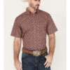 Panhandle Men's Select Floral Geo Short Sleeve Button Down Western Shirt