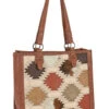 Catchfly Women's Southwestern Color Block Brindle Inlay Tote Bag