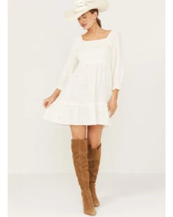 Jolt Women's Long Sleeve Smocked Dress