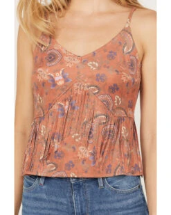 Idyllwind Women's Golden Road Print Fringe Top -Velora Studio Shop 2000386116 202 P3