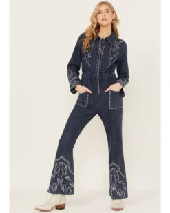 Understated Leather Women's Daredevil Denim Jumpsuit