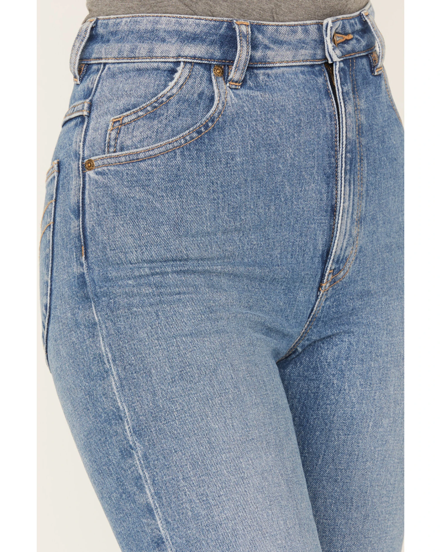 Rolla's Women's Medium Wash High Rise Cyprus Dusters Straight Jeans 2 Rolla's Women's Medium Wash High Rise Cyprus Dusters Straight Jeans - Image 2