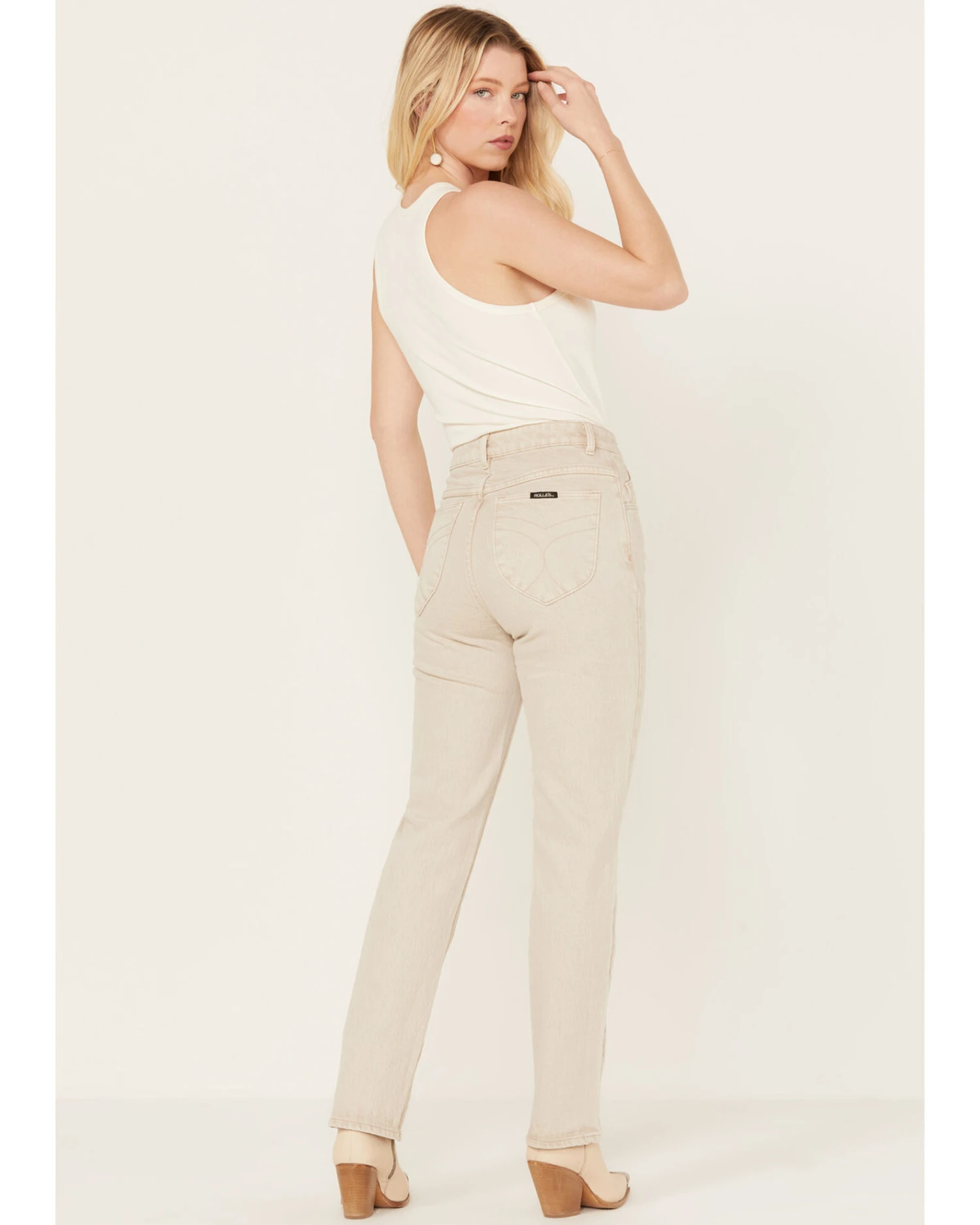 Rolla's Women's High Rise Ankle Straight Jeans 3 Rolla's Women's High Rise Ankle Straight Jeans - Image 3