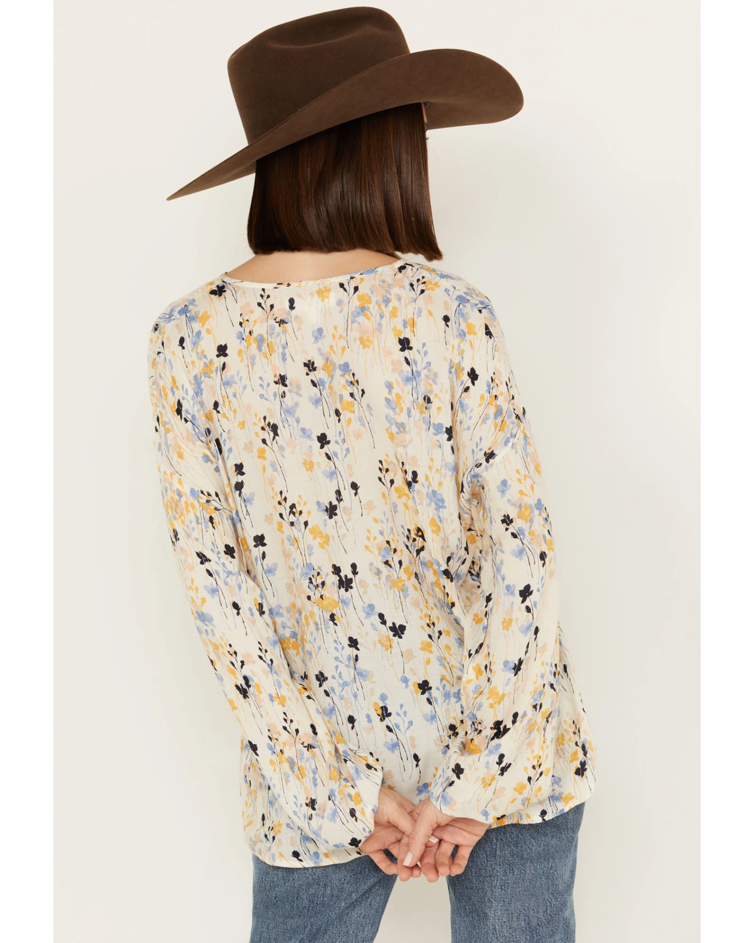 Cleo + Wolf Women's Crepe Rayon Printed Blouse 4 Cleo + Wolf Women's Crepe Rayon Printed Blouse - Image 4