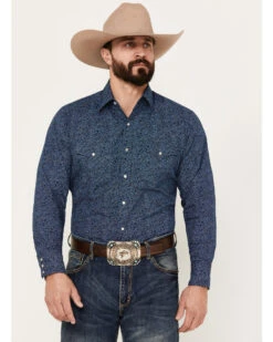 Ely Walker Men's Paisley Print Long Sleeve Western Snap Shirt 