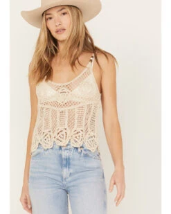 Miss Me Women's Crochet Sleeveless Tank