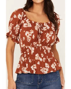 Wild Moss Women's Floral Smocked Top -Velora Studio Shop 2000387389 220 P3