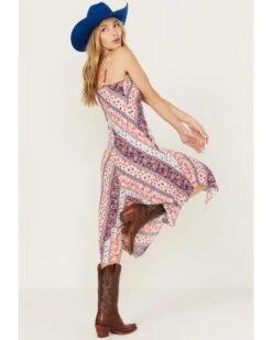 Wild Moss Women's Multi Print Hanky Hem Midi Dress -Velora Studio Shop 2000387400 900 P4