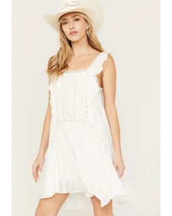 Wild Moss Women's Crochet Trim Dress