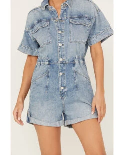 Free People Women's Marci Denim Shortall -Velora Studio Shop 2000388004 414 P3