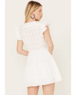 Yura Women's Button Down Ruffle Short Sleeve Mini Dress -Velora Studio Shop 2000388350 100 P4