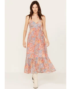 Molly Bracken Women's Isabelle Paisley Print Sleeveless Maxi Dress