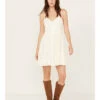 Molly Bracken Women's Lace Button Down Sleeveless Mini Dress