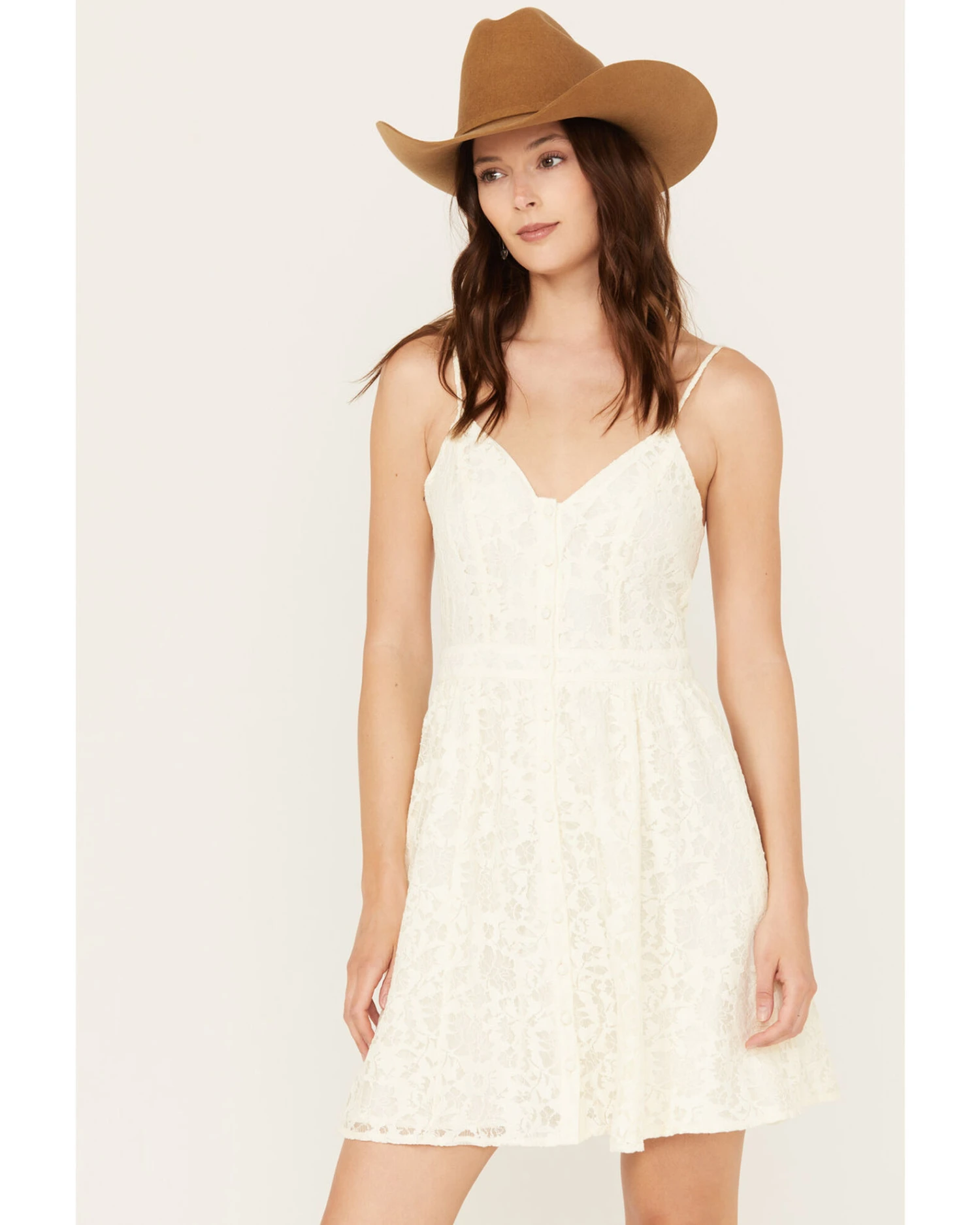 Molly Bracken Women's Lace Button Down Sleeveless Mini Dress 2 Molly Bracken Women's Lace Button Down Sleeveless Mini Dress - Image 2