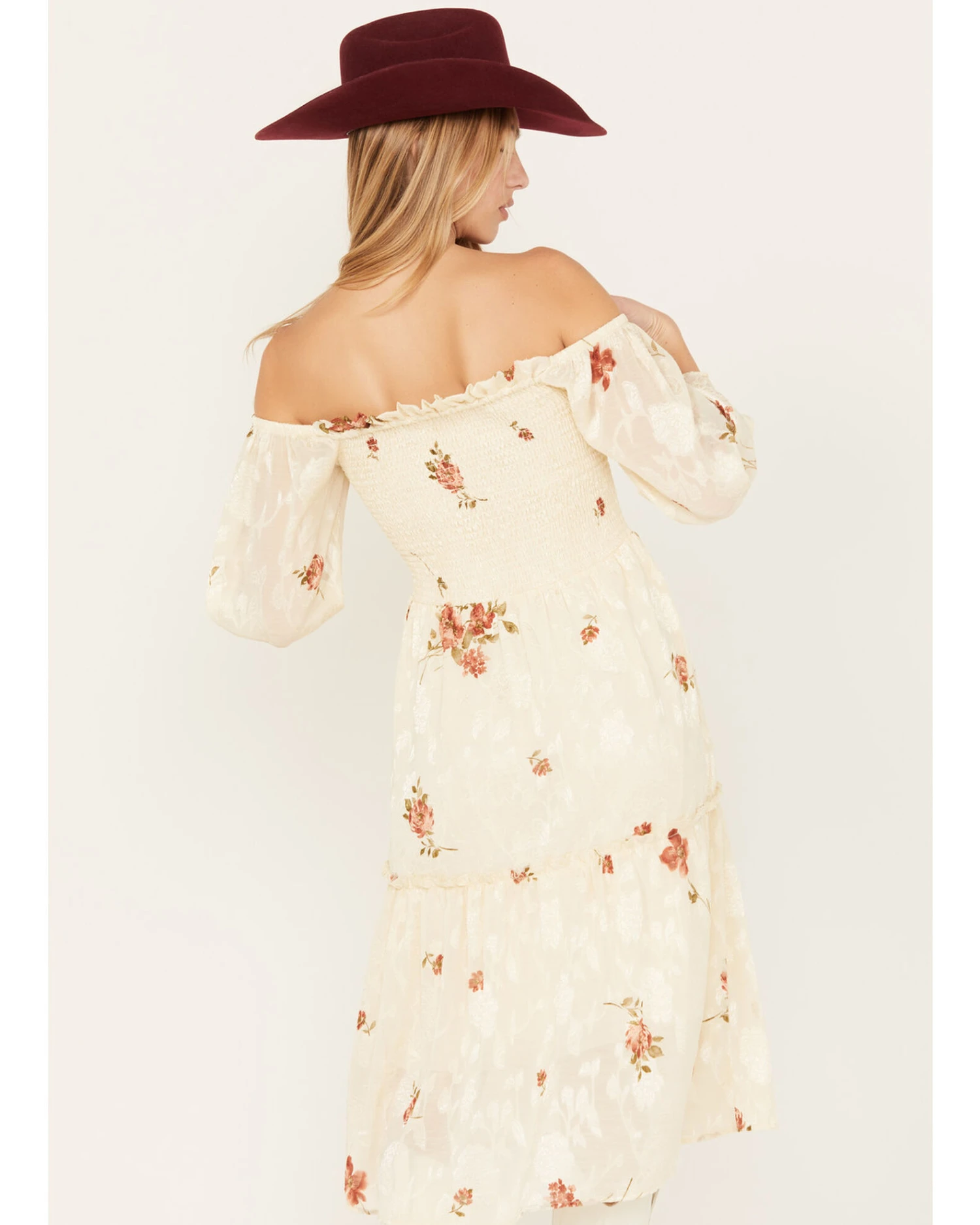 Wild Moss Women's Jacquard Smocked Front Dress 4 Wild Moss Women's Jacquard Smocked Front Dress - Image 4