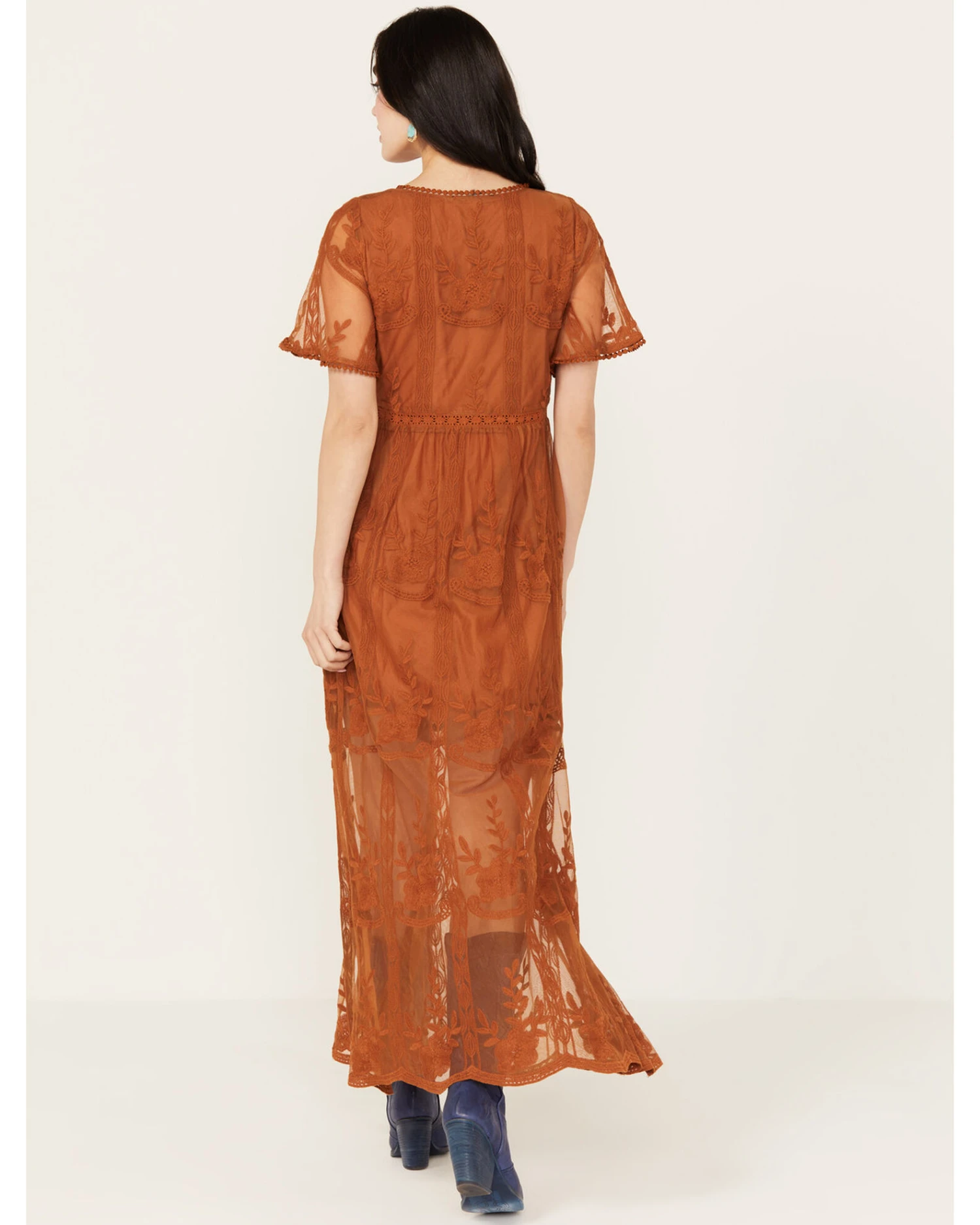 Shyanne Women's Floral Lace Split Leg Maxi Dress 4 Shyanne Women's Floral Lace Split Leg Maxi Dress - Image 4