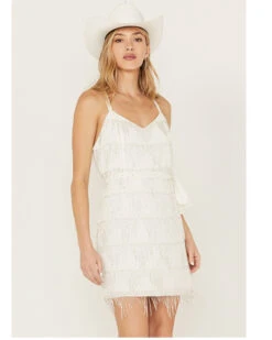 Wonderwest Women's Beaded Fringe Dress