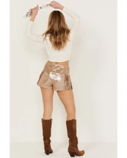 Wonderwest Women's Foiled Suede Shorts -Velora Studio Shop 2000389177 200 P3