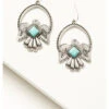 Cowgirl Confetti Women's Silver & Turquoise Thunderbird Just Fly Earrings