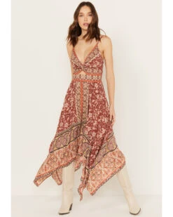 Angie Women's Floral Border Print Dress