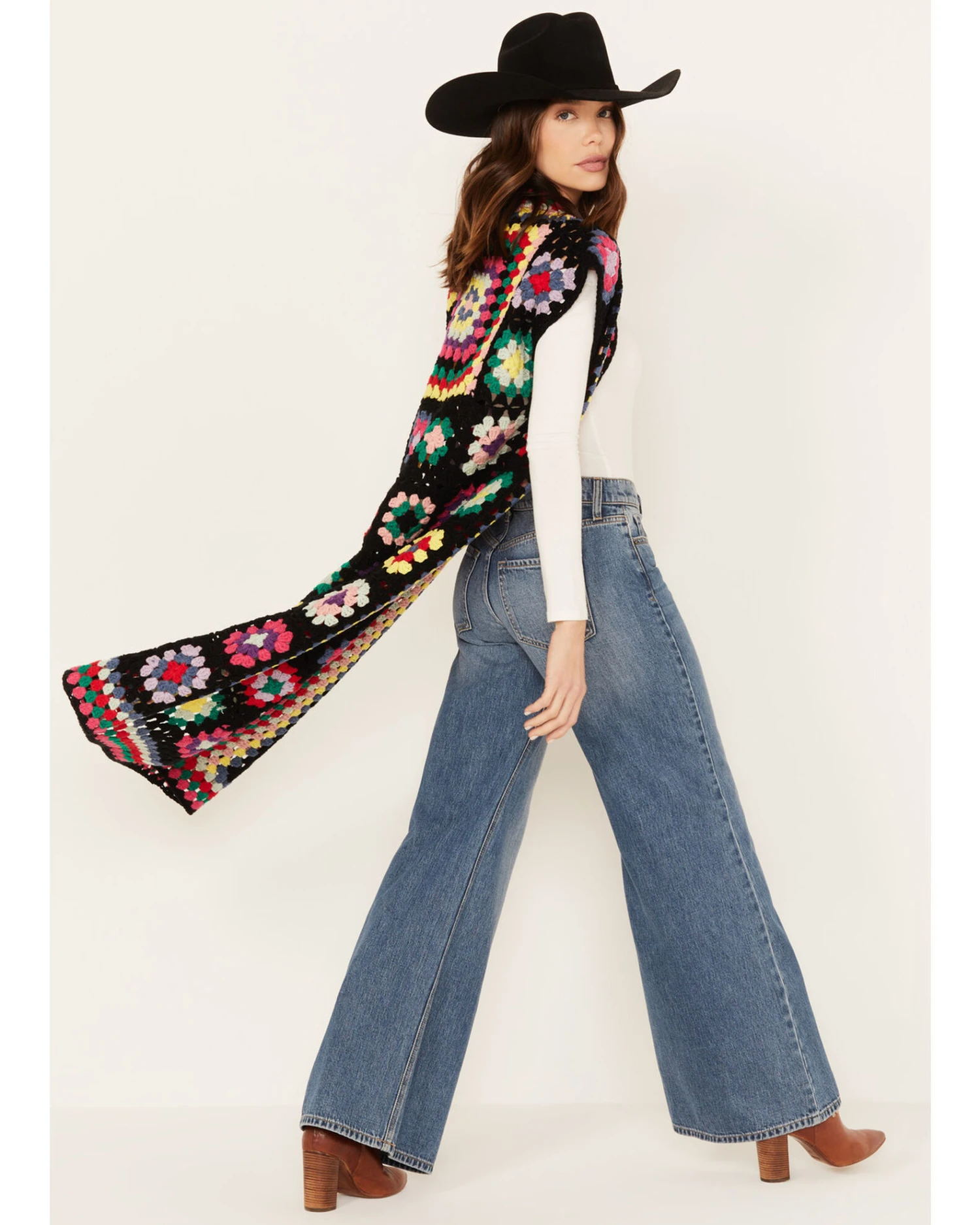 Revel Women's Crochet Sleeveless Midi Kimono 1 Revel Women's Crochet Sleeveless Midi Kimono