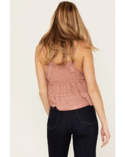 POL Women's V Neck Tiered Tank Top -Velora Studio Shop 2000393567 650 P4