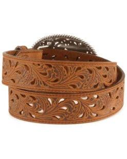 Tony Lama Floral Cutout Leather Belt -Velora Studio Shop 258144 41 P2