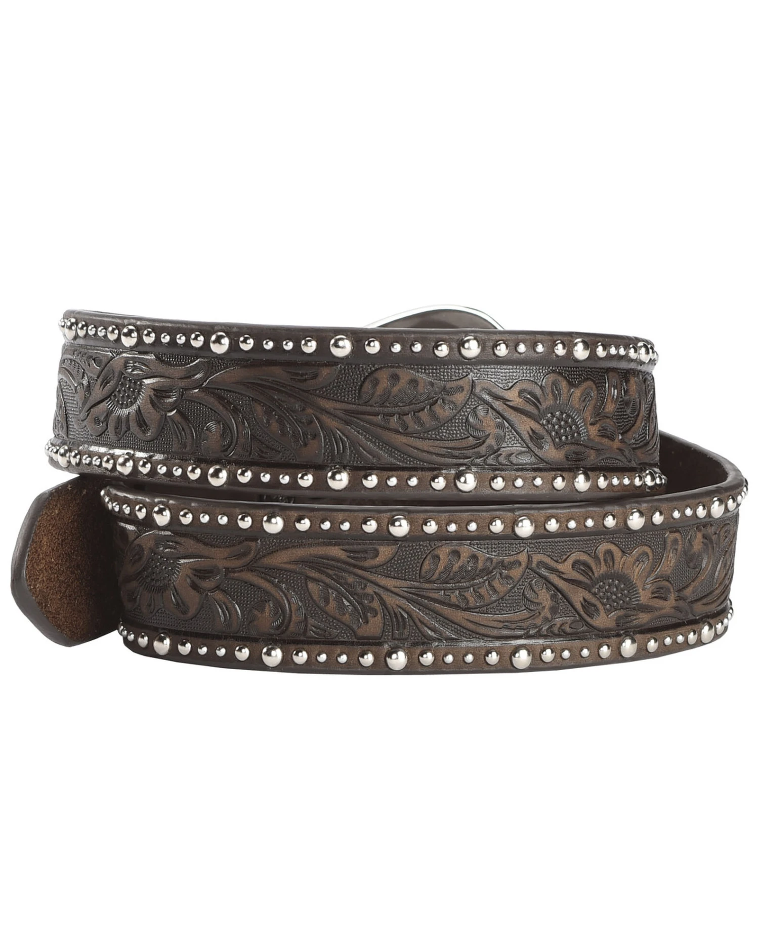 Ariat Women's Tooled & Studded Leather Belt 2 Ariat Women's Tooled & Studded Leather Belt - Image 2