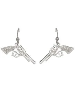 Montana Silversmiths Women's Rhinestone Pistol Hook Earrings